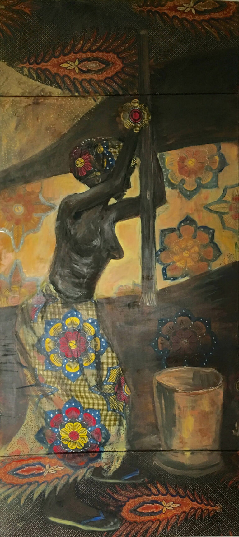 Africaine acrylique tissus 2007 240x80 cm