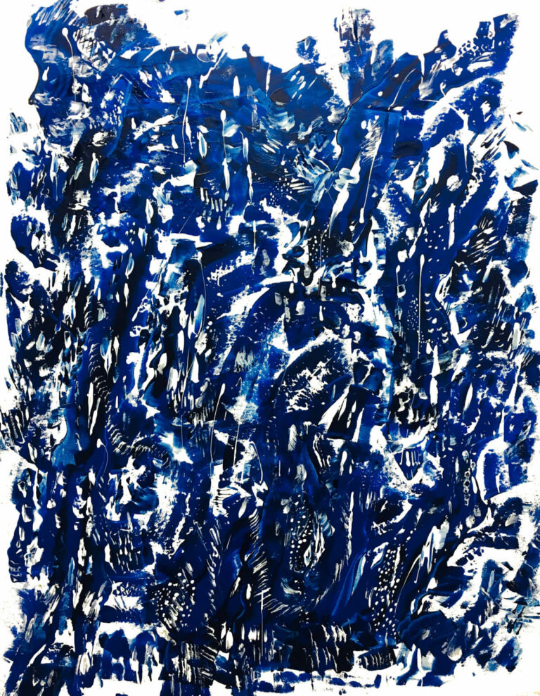 Eclats Bleus acrylique 2017 100x120 cm
