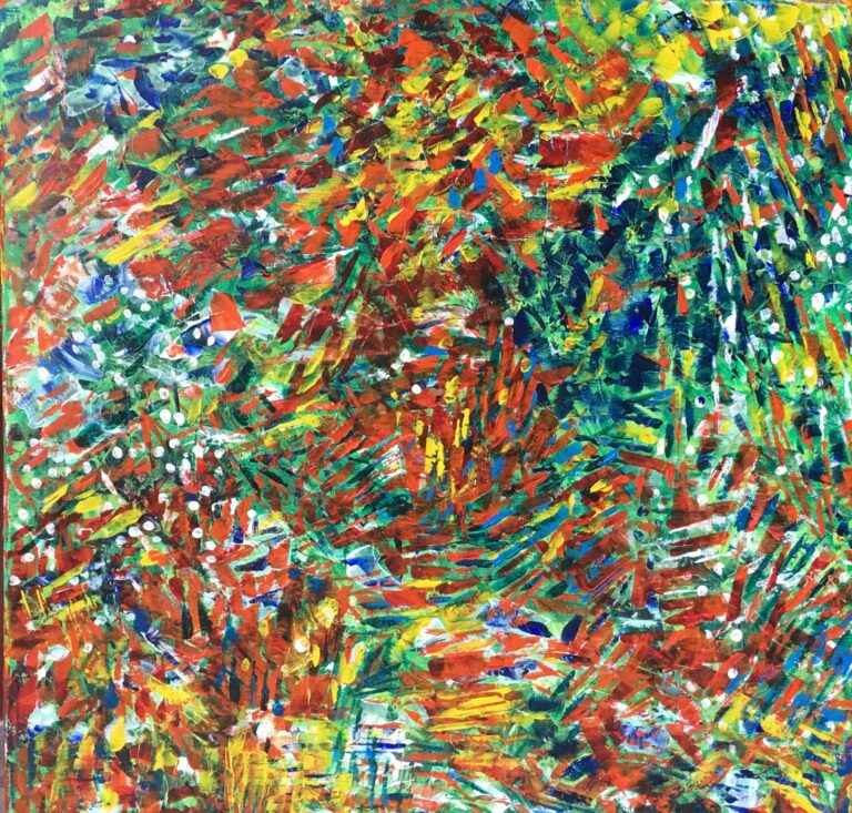 Jardin féerique acrylique 2017 50x50 cm