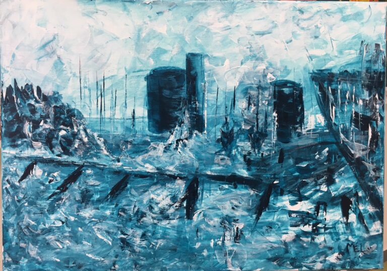 Tempête La Rochelle acrylique 2018 60x40 cm