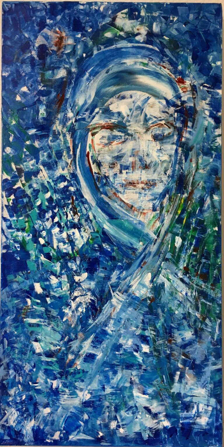 Femme bleue acrylique 2018 70x30 cm