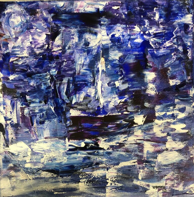 Mer acrylique sur toile 2020 30x30 cm