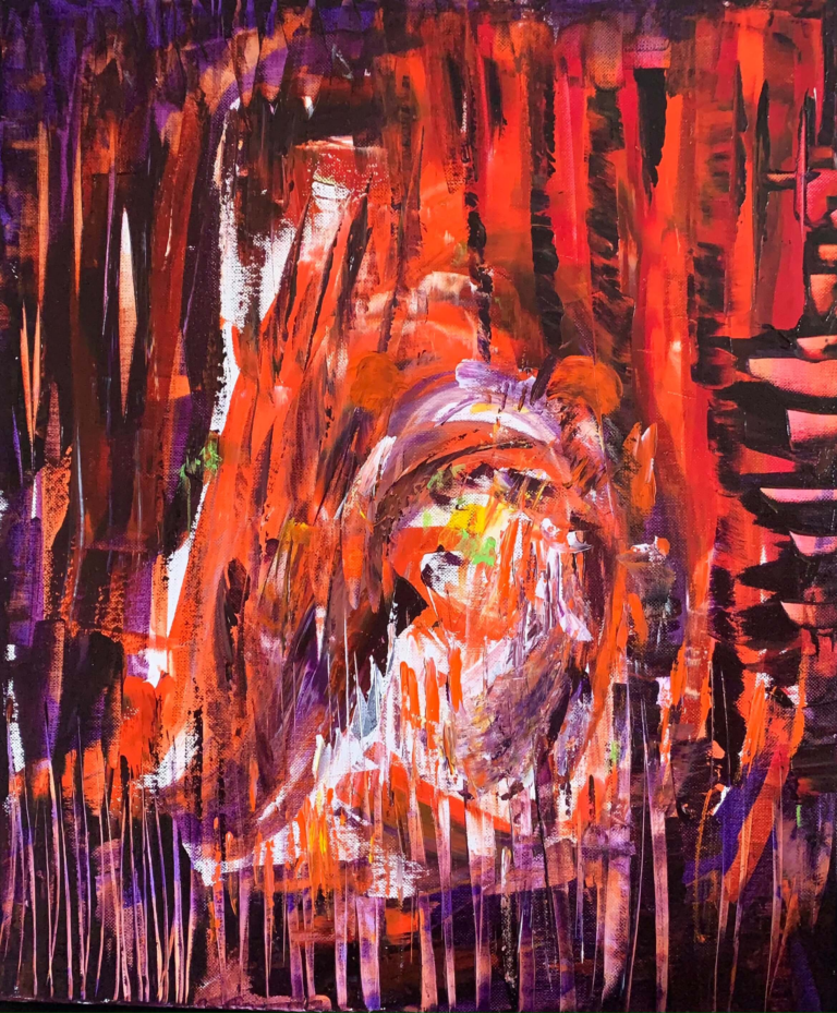 Tigrou acrylique 2022 80x80 cm