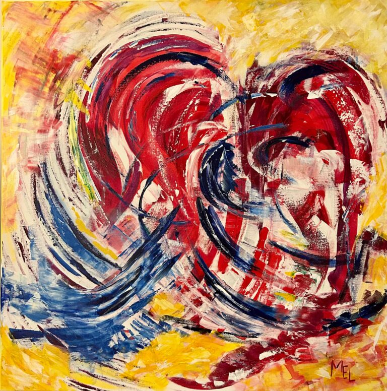 St Valentin acrylique 2022 80x80 cm