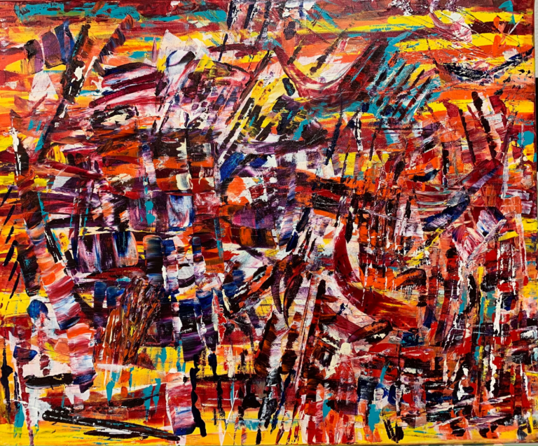 Bas les Masques acrylique 2023 65x54 cm