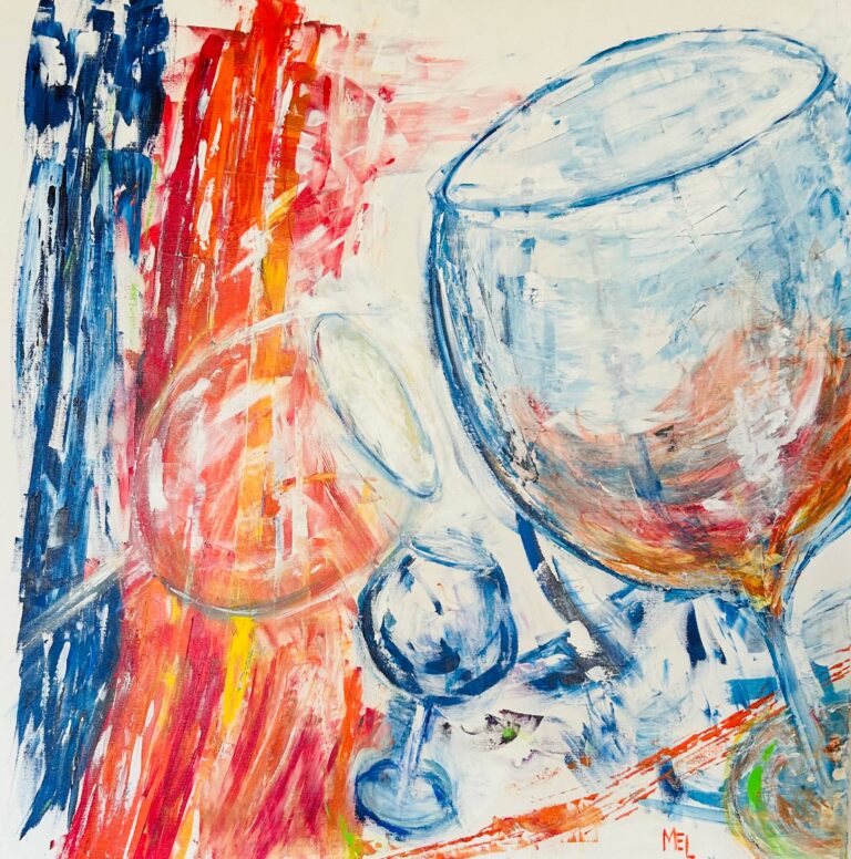 Verres en goguette acrylique 2023 80x80 cm