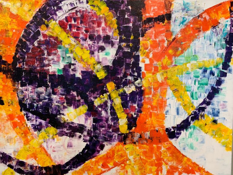 Pointilliste Essai acrylique 2024 50x70 cm